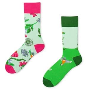 Bloemen sokken met kolibries